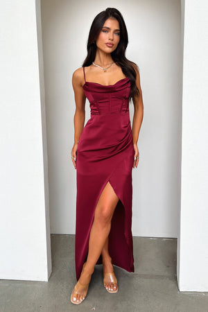 Aiana Satin Maxi Dress