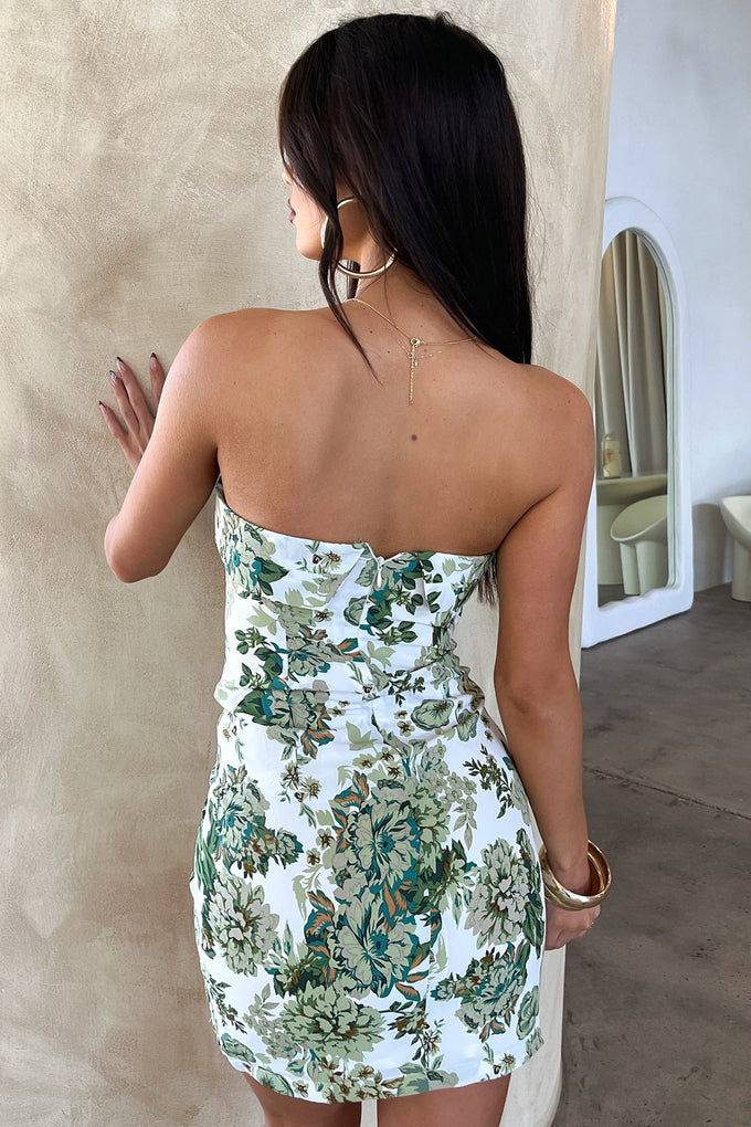 Charms Dress - Green Floral