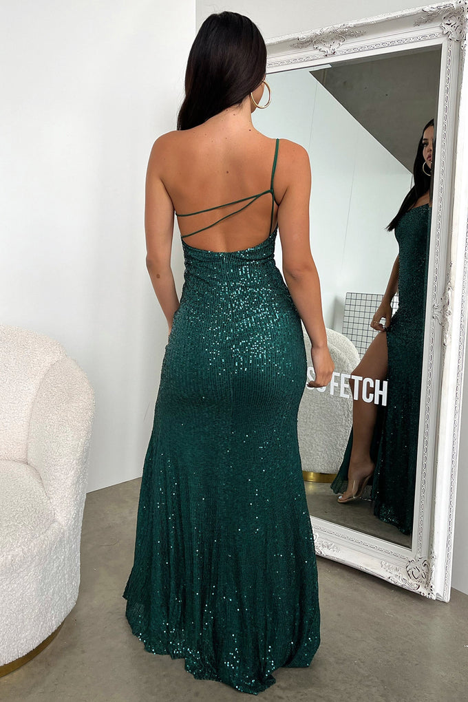 Ciara Maxi Dress - Emerald Sequin