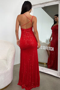 Amber Red Corset Formal Maxi Dress – Beginning Boutique NZ