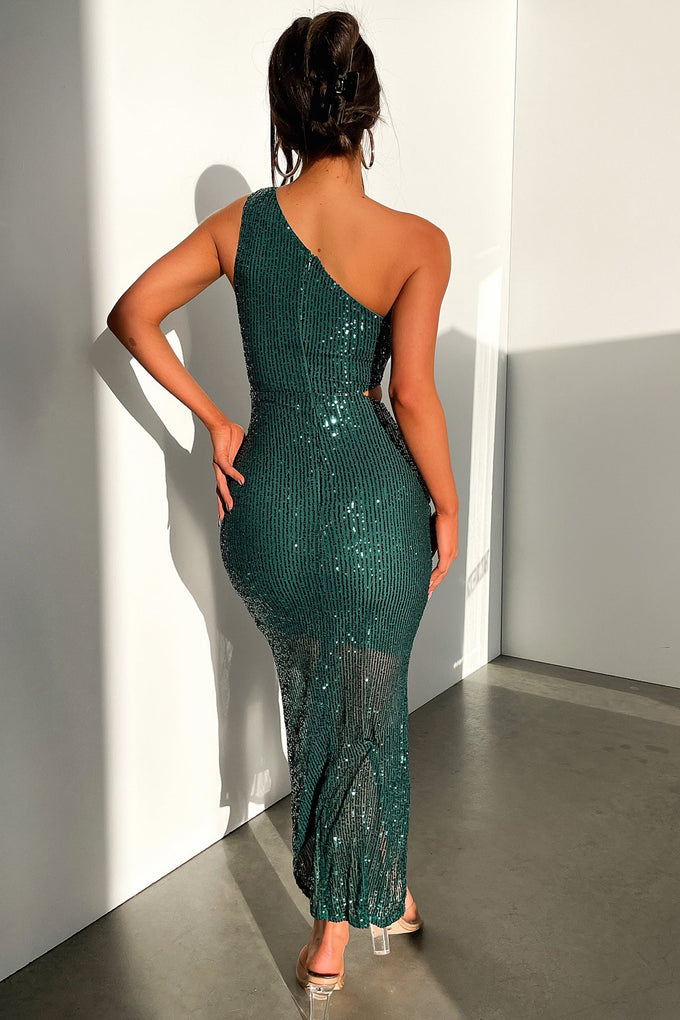 Dura Midi Dress - Emerald Sequin
