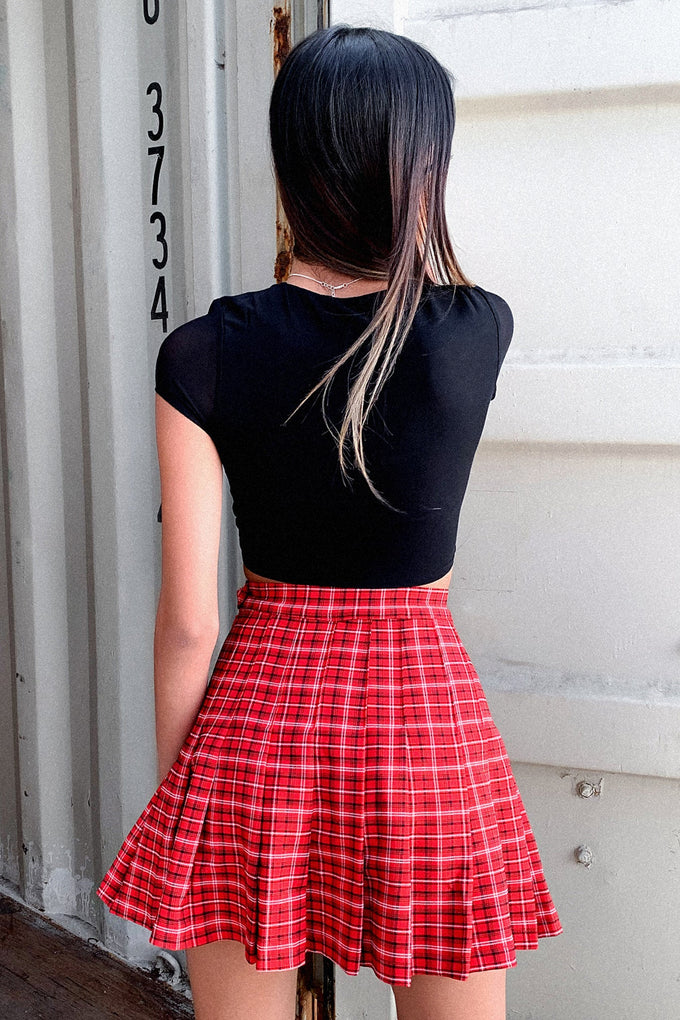Kareena Skirt - Red / Black Plaid