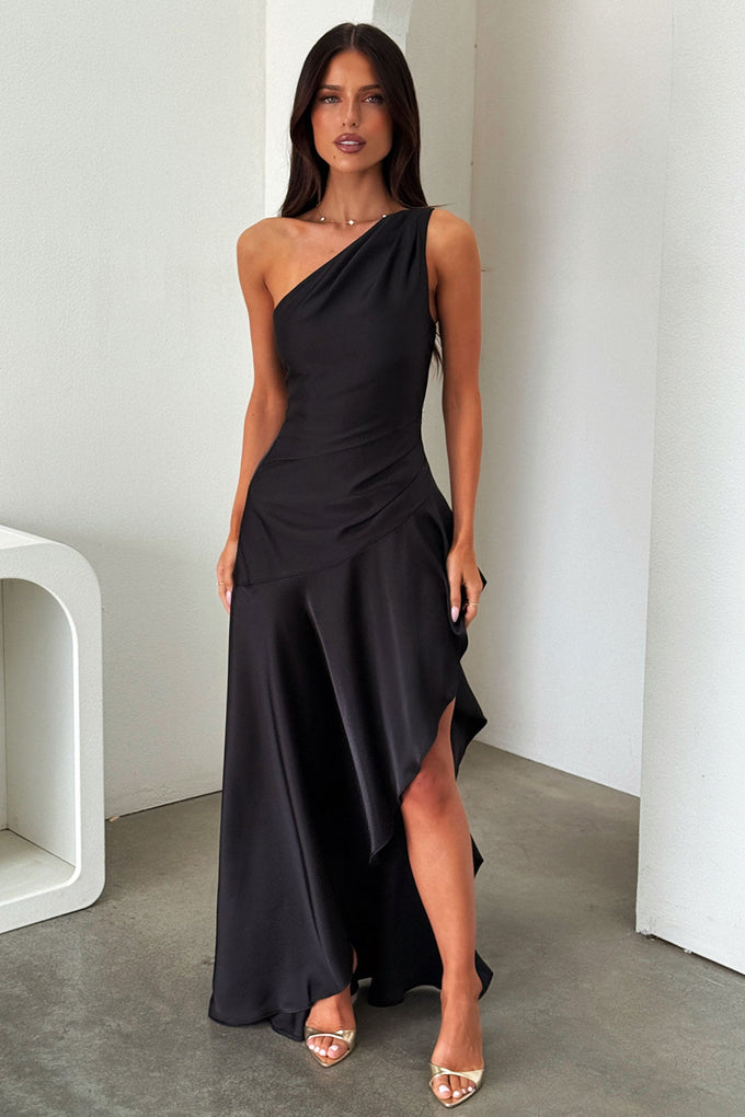leni maxi dress Leni One Shoulder Satin Maxi Dress