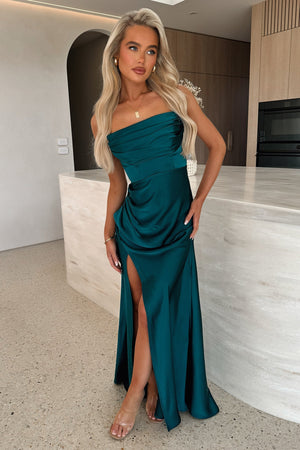 dessy bridesmaid dresses uk prices ZAPAKA Women Dark Green Bridesmaid Dress Mermaid Halter Long Wedding Guest Dress, Dark Green / US22W main image 0