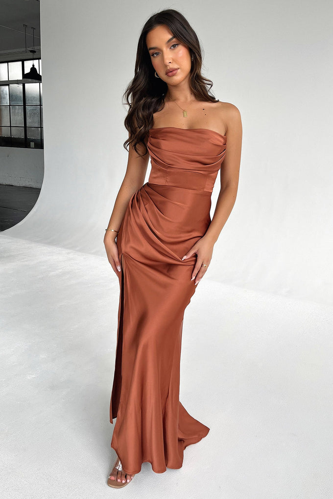 maxi dress rust color Zola Rust Maxi Dress