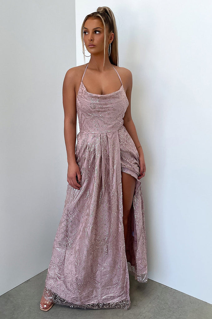Samara Maxi Dress - Rose Gold sequin
