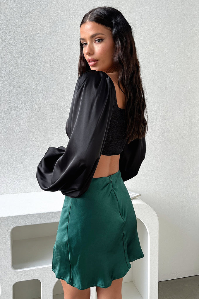 Zara Skirt Silk - Emerald